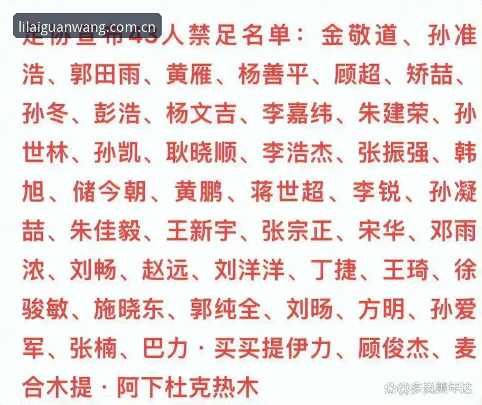足协第三批禁足名单最新动态：17人终身禁赛，48人受罚，行业整顿再升级